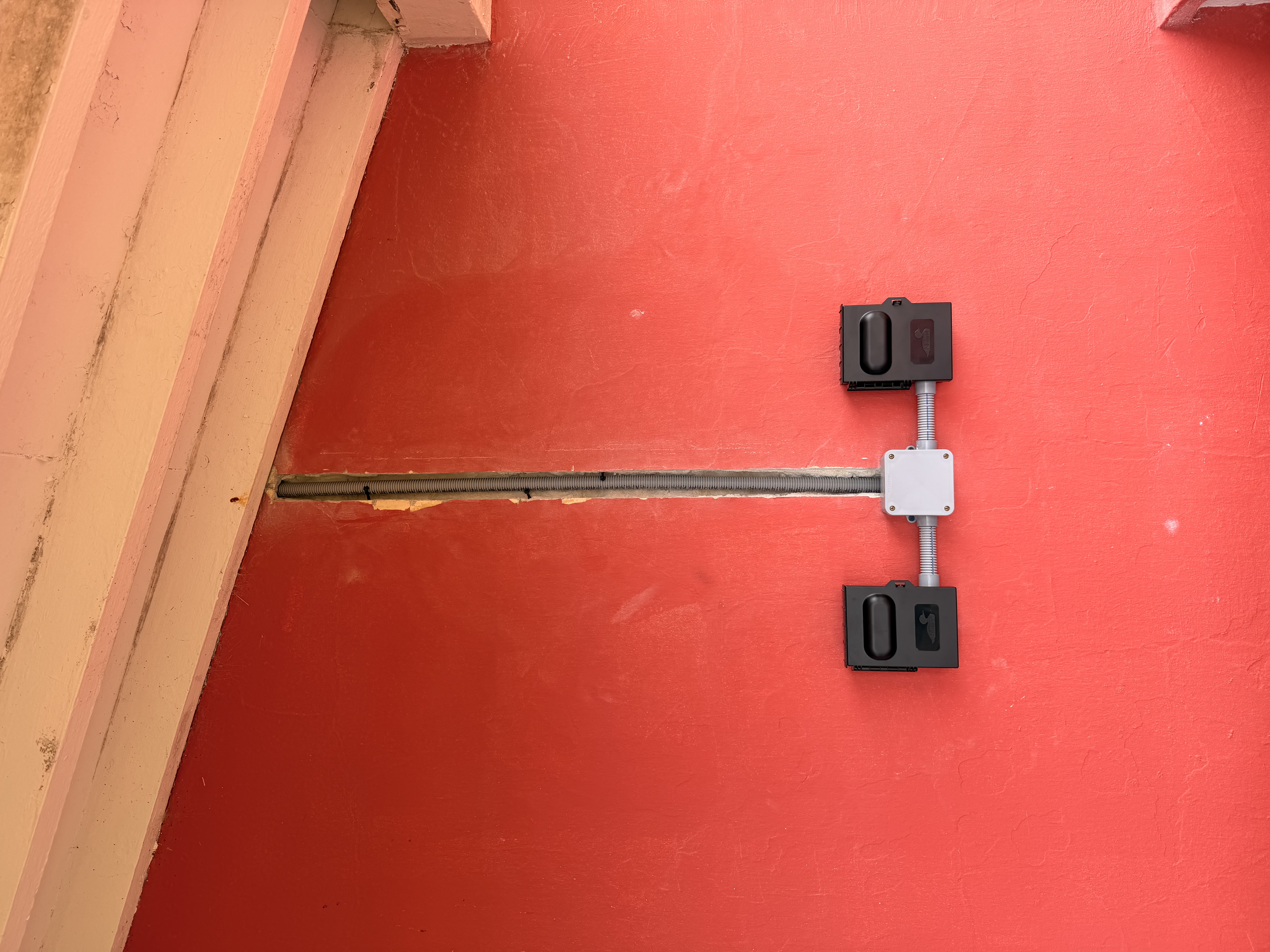 Conduit and electrical boxes installed
